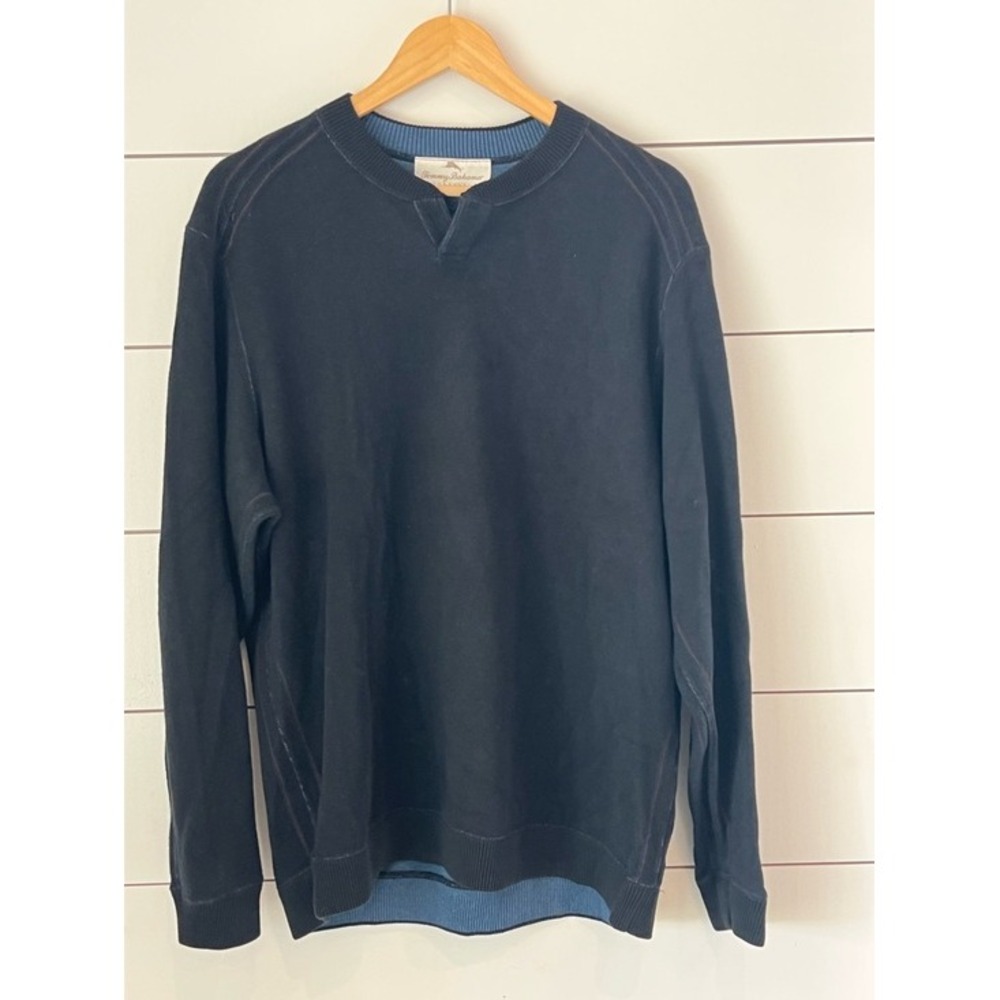 REVERSIBLE Tommy Bahama Men's Black/Blue Crewneck Sweatshirt